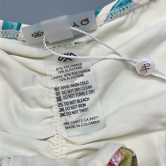 NWT PILYQ Tulum Knot Teeny Low Rise Tropical Floral Bikini Bottom Size Large - Picture 5 of 6